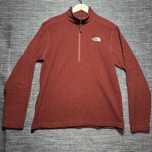 The North Face Sweater Men's M Brown Red Pullover 1/2 Zip